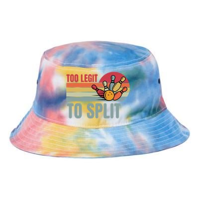 Too Legit To Split Funny Retro Team Bowler Bowling Tie Dye Newport Bucket Hat