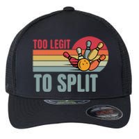 Too Legit To Split Funny Retro Team Bowler Bowling Flexfit Unipanel Trucker Cap