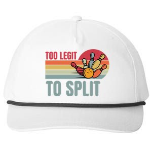 Too Legit To Split Funny Retro Team Bowler Bowling Snapback Five-Panel Rope Hat