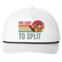 Too Legit To Split Funny Retro Team Bowler Bowling Snapback Five-Panel Rope Hat