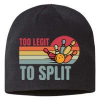 Too Legit To Split Funny Retro Team Bowler Bowling Sustainable Beanie