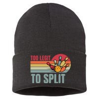 Too Legit To Split Funny Retro Team Bowler Bowling Sustainable Knit Beanie