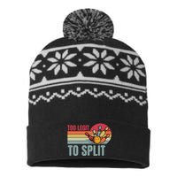 Too Legit To Split Funny Retro Team Bowler Bowling USA-Made Snowflake Beanie