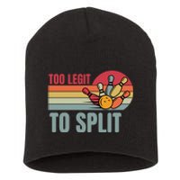 Too Legit To Split Funny Retro Team Bowler Bowling Short Acrylic Beanie