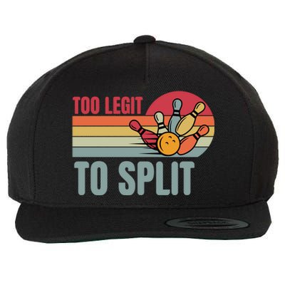 Too Legit To Split Funny Retro Team Bowler Bowling Wool Snapback Cap