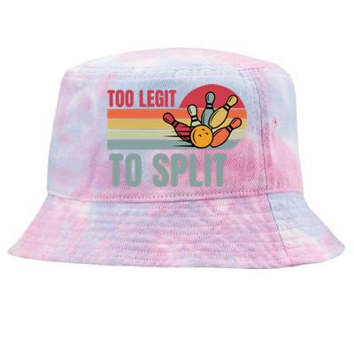 Too Legit To Split Funny Retro Team Bowler Bowling Tie-Dyed Bucket Hat