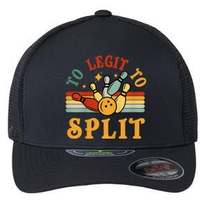 Too Legit To Split Funny Retro Team Bowler Bowling Flexfit Unipanel Trucker Cap