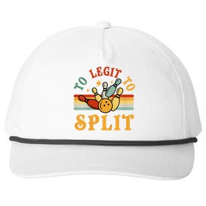 Too Legit To Split Funny Retro Team Bowler Bowling Snapback Five-Panel Rope Hat