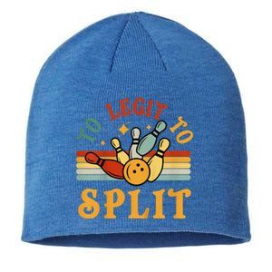 Too Legit To Split Funny Retro Team Bowler Bowling Sustainable Beanie