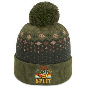 Too Legit To Split Funny Retro Team Bowler Bowling The Baniff Cuffed Pom Beanie