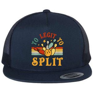 Too Legit To Split Funny Retro Team Bowler Bowling Flat Bill Trucker Hat