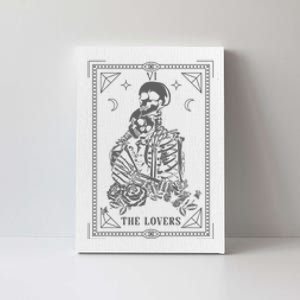 The Lovers Tarot Card. Skeleton Couple Gothic Halloween Goth Canvas