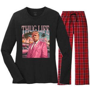 Thug Life Trump 2024 Women's Long Sleeve Flannel Pajama Set 