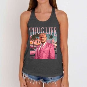 Thug Life Trump 2024 Women's Knotted Racerback Tank