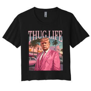 Thug Life Trump 2024 Women's Crop Top Tee