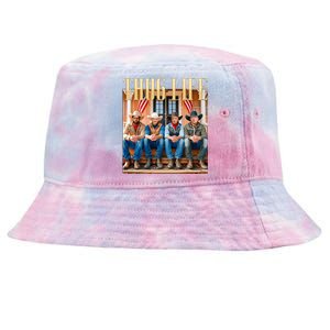 Thug Life Trump Vance Kennedy Elon Tie-Dyed Bucket Hat