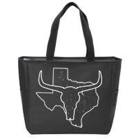 Texas Bull Horns Zip Tote Bag