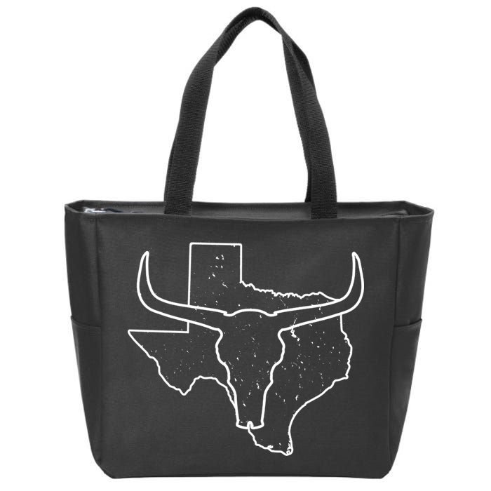 Texas Bull Horns Zip Tote Bag