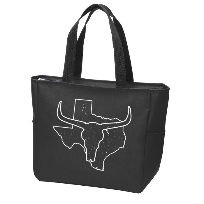 Texas Bull Horns Zip Tote Bag