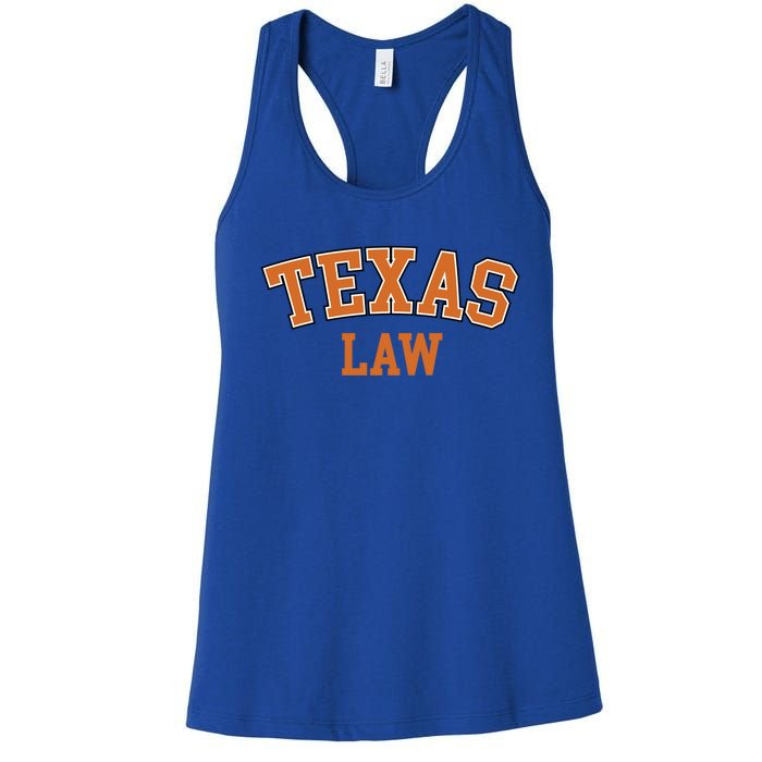 Texas Law Texas Bar Graduate Gift Lawyer College Gift Women's Racerback Tank