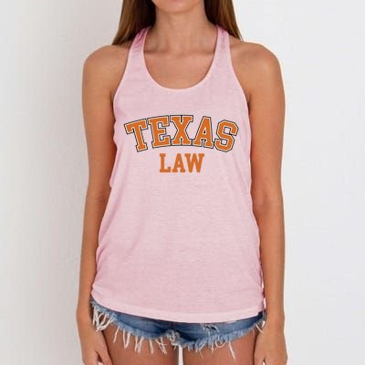 Texas Law Texas Bar Graduate Gift Lawyer College Gift Women's Knotted Racerback Tank