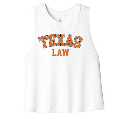 Texas Law Texas Bar Graduate Gift Lawyer College Gift Women's Racerback Cropped Tank