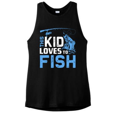 This Loves To Fish Funny Fishing Fisherman Gift Ladies PosiCharge Tri-Blend Wicking Tank