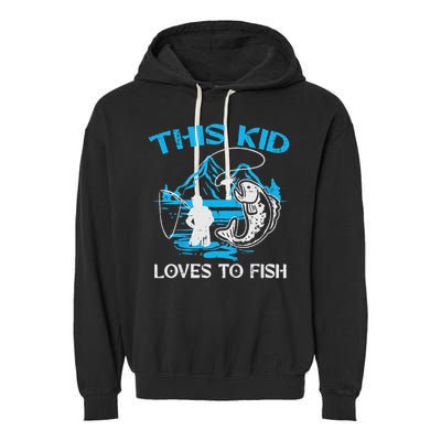 This Loves To Fish Cute Garment-Dyed Fleece Hoodie