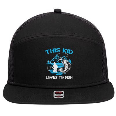 This Loves To Fish Cute 7 Panel Mesh Trucker Snapback Hat