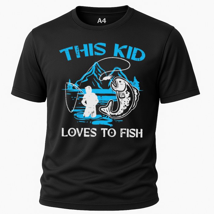 This Loves To Fish Cute Cooling Performance Crew T-Shirt