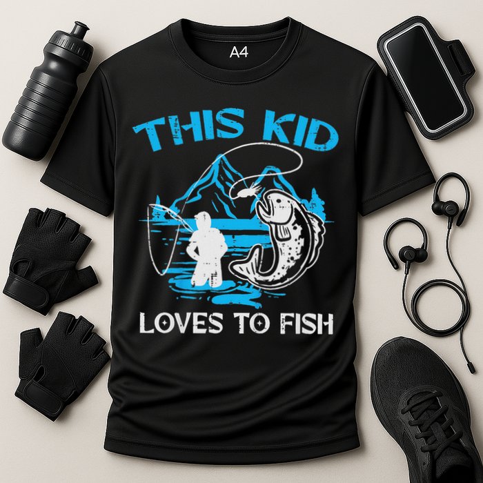 This Loves To Fish Cute Cooling Performance Crew T-Shirt