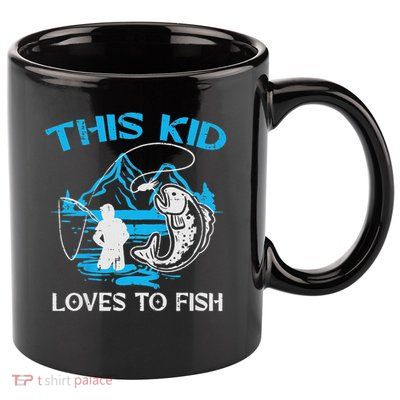 This Loves To Fish Cute 11oz C Handle Ceramic Mug