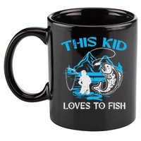 This Loves To Fish Cute 11oz C Handle Ceramic Mug