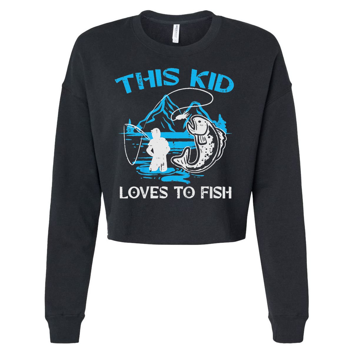 This Loves To Fish Cute Cropped Pullover Crew