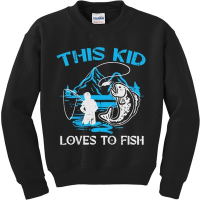 This Loves To Fish Cute Kids Sweatshirt