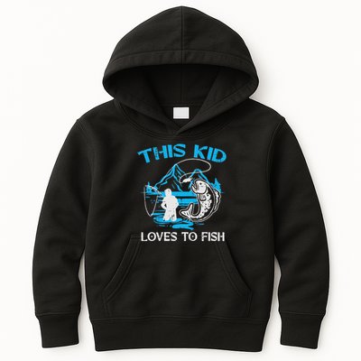 This Loves To Fish Cute Kids Hoodie