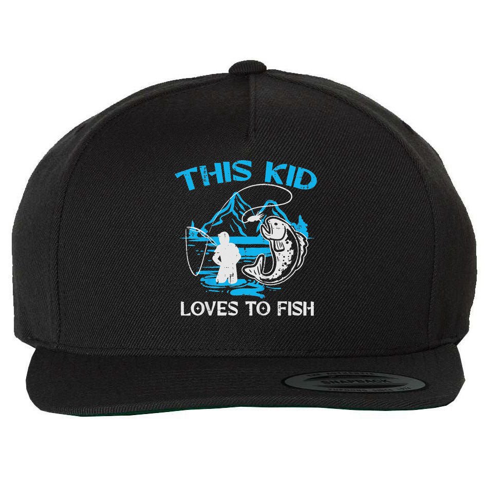 This Loves To Fish Cute Wool Snapback Cap