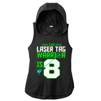 This Laser Tag Warrior Is 8 Gaming Birthday Party Ladies PosiCharge Tri-Blend Wicking Draft Hoodie Tank