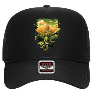 Tloz Link To A New Adventure High Crown Mesh Back Trucker Hat