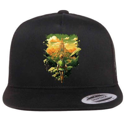 Tloz Link To A New Adventure Flat Bill Trucker Hat