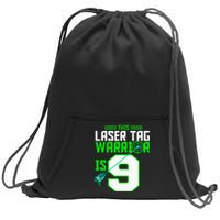 This Laser Tag Warrior Is 9 Gaming Birthday Party Sweatshirt Cinch Pack Bag