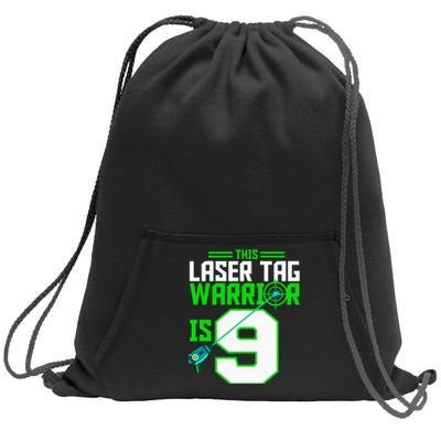 This Laser Tag Warrior Is 9 Gaming Birthday Party Sweatshirt Cinch Pack Bag