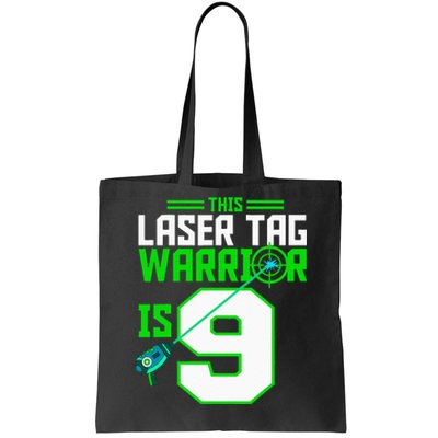 This Laser Tag Warrior Is 9 Gaming Birthday Party Tote Bag