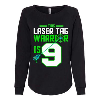 This Laser Tag Warrior Is 9 Gaming Birthday Party Womens California Wash Sweatshirt