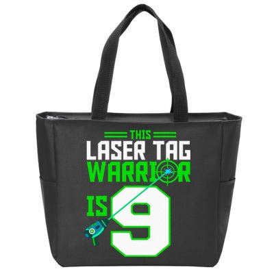 This Laser Tag Warrior Is 9 Gaming Birthday Party Zip Tote Bag