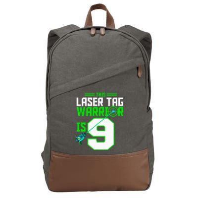 This Laser Tag Warrior Is 9 Gaming Birthday Party Cotton Canvas Backpack