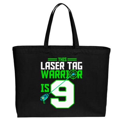 This Laser Tag Warrior Is 9 Gaming Birthday Party Cotton Canvas Jumbo Tote