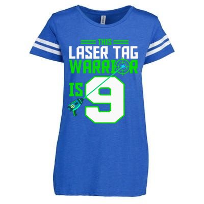 This Laser Tag Warrior Is 9 Gaming Birthday Party Enza Ladies Jersey Football T-Shirt