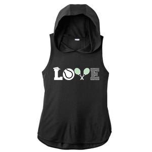 Tennis Love Tennis Fan Tennis Player Gift Tennis Lover Ladies PosiCharge Tri-Blend Wicking Draft Hoodie Tank