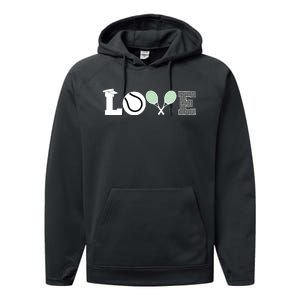 Tennis Love Tennis Fan Tennis Player Gift Tennis Lover Performance Fleece Hoodie